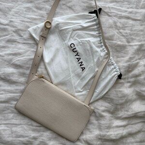 Cuyana Leather Cream Crossbody with detachable strap